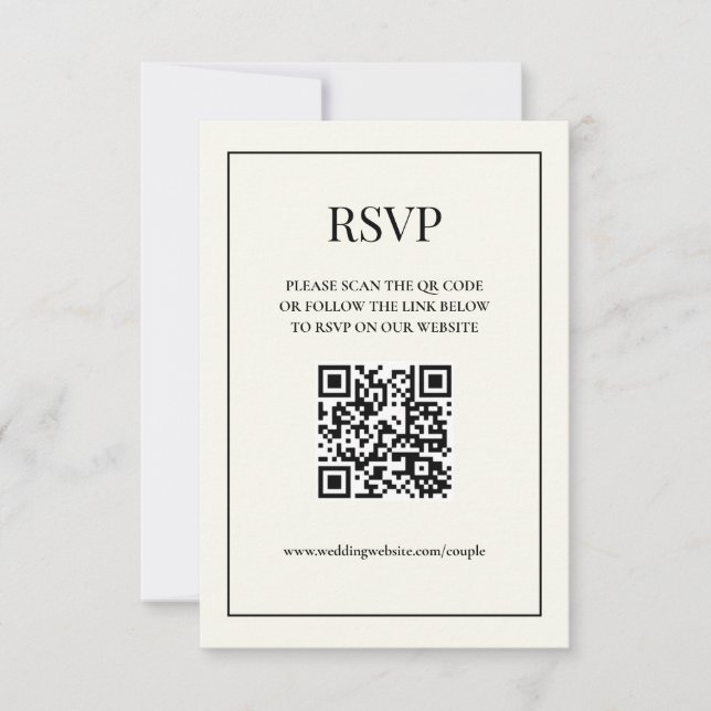 Carte RSVP numérique 3.5x5 noir et blanc (Devant)