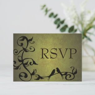 Carte RSVP Olive Grunge Vines
