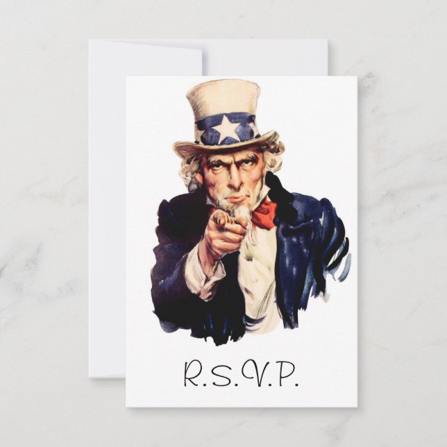 Carte RSVP Oncle Sam (Devant)
