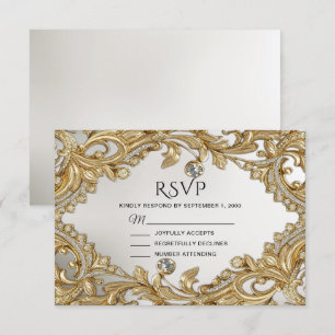 Carte RSVP or décorative