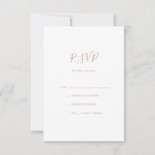 Carte RSVP or Rose simple et élégante
