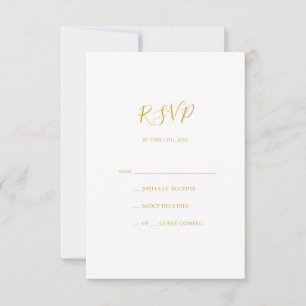 Carte RSVP or simple et élégante