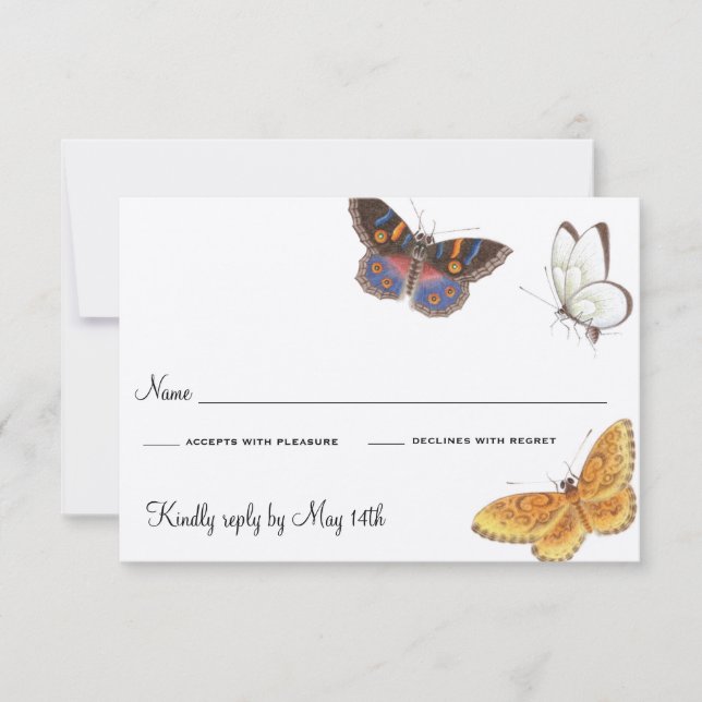 Carte RSVP Papillon (Devant)