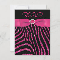 Carte RSVP Parties scintillant FLUX rose RIBBON IM