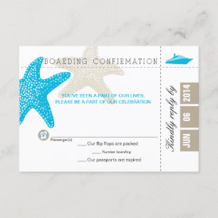 Carte RSVP Pass d'embarquement Starfish
