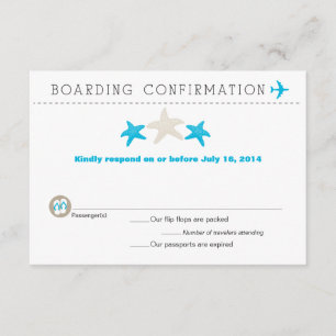 Carte RSVP Pass d'embarquement Starfish