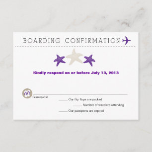 Carte RSVP Pass d'embarquement Starfish