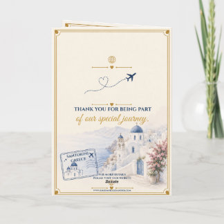 Carte RSVP Passeport Mariage Santorin