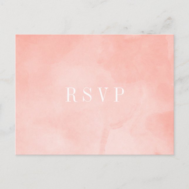 Carte RSVP Peach Watercolor (Devant)