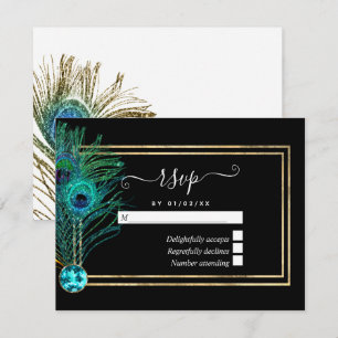 Carte RSVP Peacock vintage