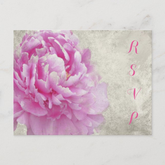 Carte RSVP Peony rose (Devant)