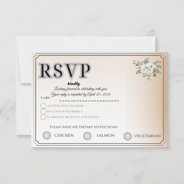 Carte RSVP personnalisable | Suivi de la présence  (Devant)