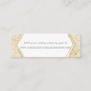 Carte RSVP personnalisée Motif Gold de crème de mi