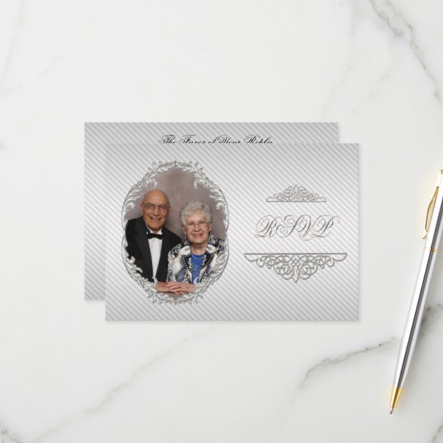 Carte RSVP photo pour le 60e anniversaire du Maria (Devant/Arrière en situation)