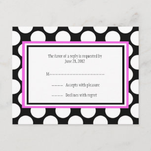 Carte RSVP Pink Polka Dot Wedding