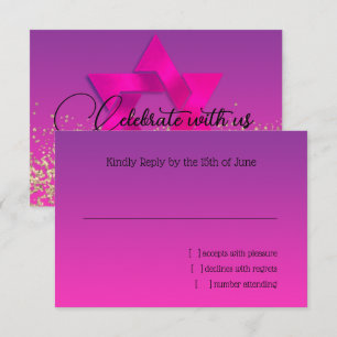 Carte RSVP Pink to Purple Ombre avec étoile