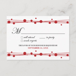 Carte RSVP Pots & Paille (blanc/rouge)