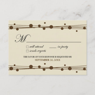Carte RSVP Pots & Paille (ivoire/chocolat)