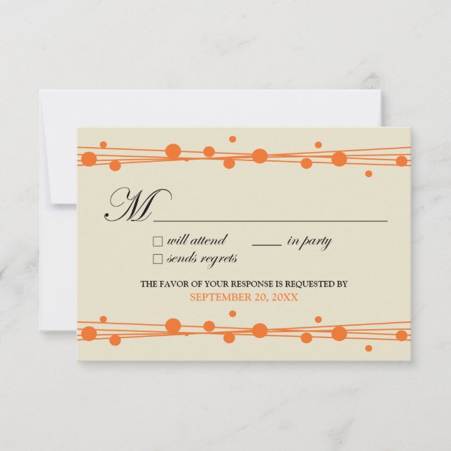 Carte RSVP Pots & Paille (ivoire/orange) (Devant)