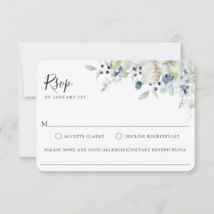 Carte RSVP pour allergie alimentaire du Mariage bo