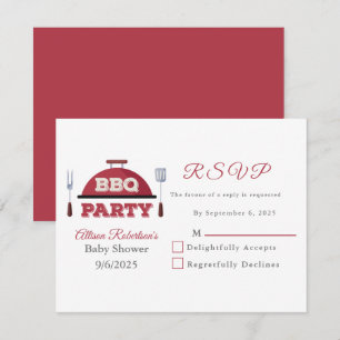 Carte RSVP pour Baby shower BBQ extérieur