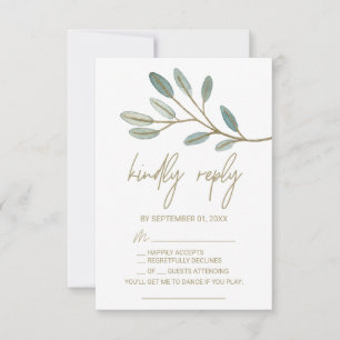 Carte RSVP pour demande de chanson Eucalyptus Vein