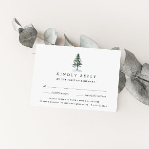 Carte RSVP pour le choix de repas en bois