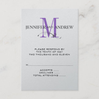 Carte RSVP pour le mariage Carré Inviter Purple In