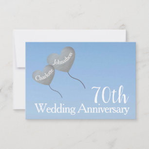 Carte RSVP pour les 70 ans de mariage en platine