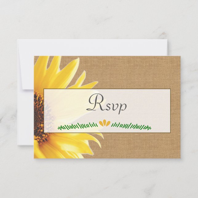 Carte RSVP pour les invitations au tournesol (Devant)