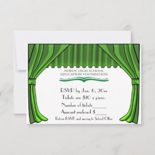 Carte RSVP pour les rideaux de théâtre de commande