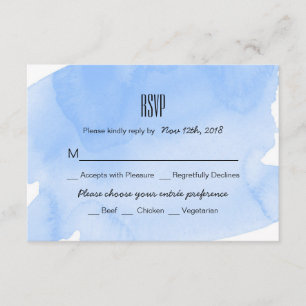 Carte RSVP pour mariage avec lave couleur bleu
