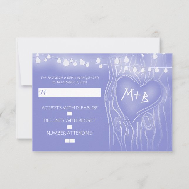 Carte RSVP pour mariage élégant dans l'arbre festi (Devant)