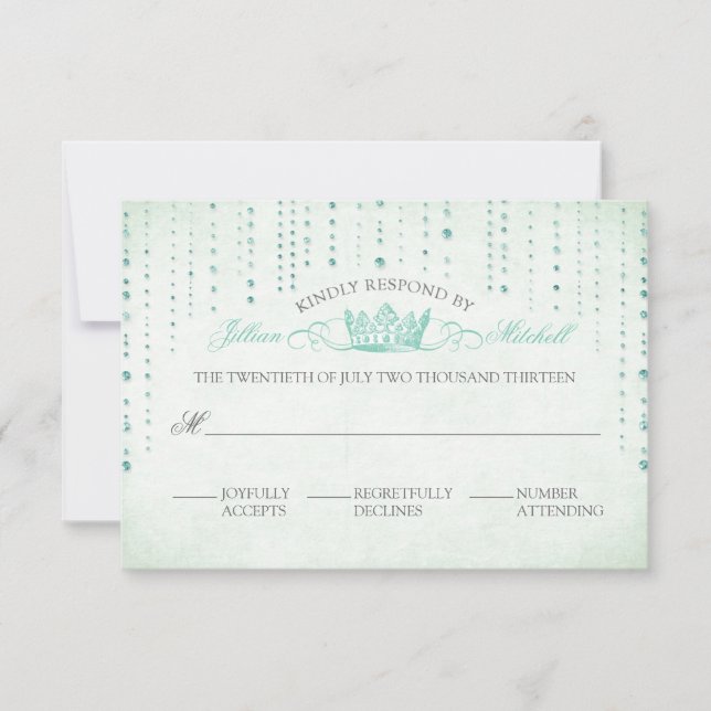 Carte RSVP pour mariage équitable de la Couronne e (Devant)