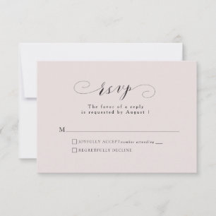 Carte RSVP pour mariage rose vif et élégant