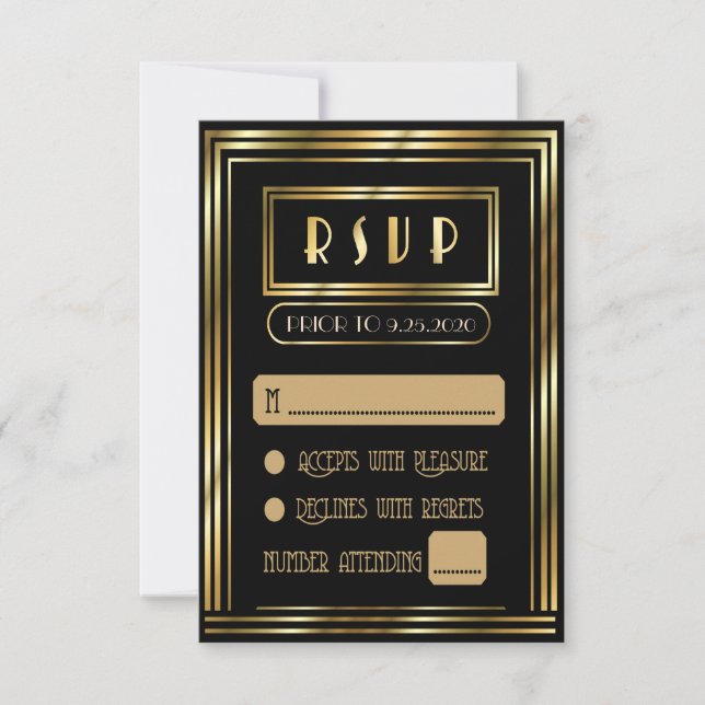 Carte RSVP Pour Mariage / Toutes les occasions (Devant)