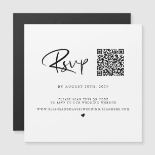 Carte RSVP QR Code noir et blanc