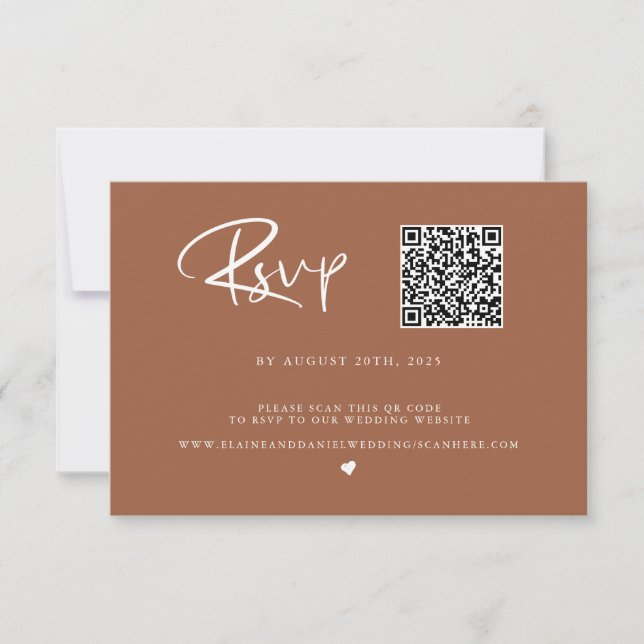Carte RSVP QR Code Terra Cotta Photo (Devant)