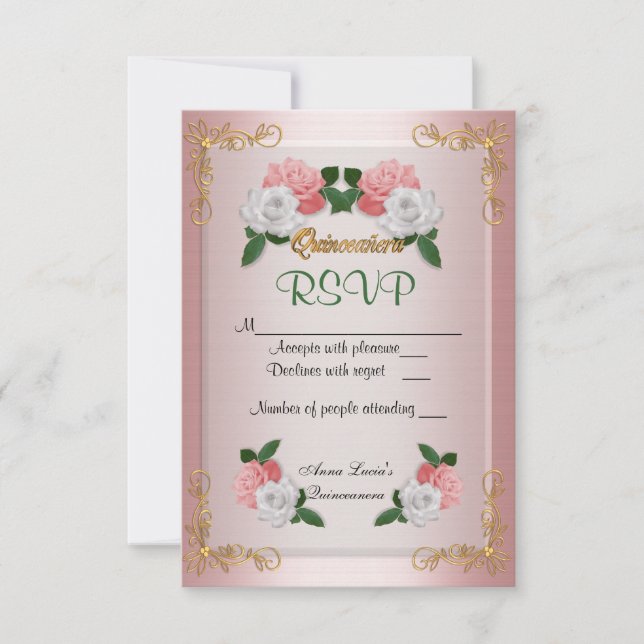 Carte RSVP Quinceanera (Devant)