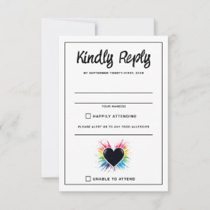 Carte RSVP Rainbow Burst