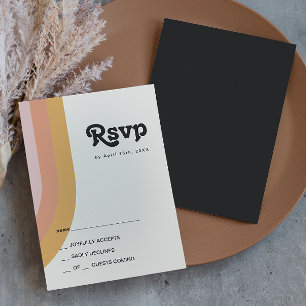 Carte RSVP Rainbow Dark Retro 70 moderne