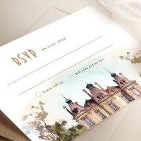 Carte RSVP/Réponse du Manoir Anglais Aquarelle