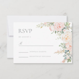 Carte RSVP Réponse du Mariage floral Blush Sage