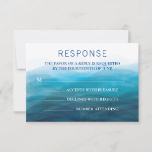 Carte RSVP Réponse Faire-part de mariage Plage