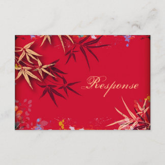 Carte RSVP Réponse mariage - Bright Asian Bamboo