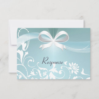 Carte RSVP Réponse mariage - Élégante satin Turquo