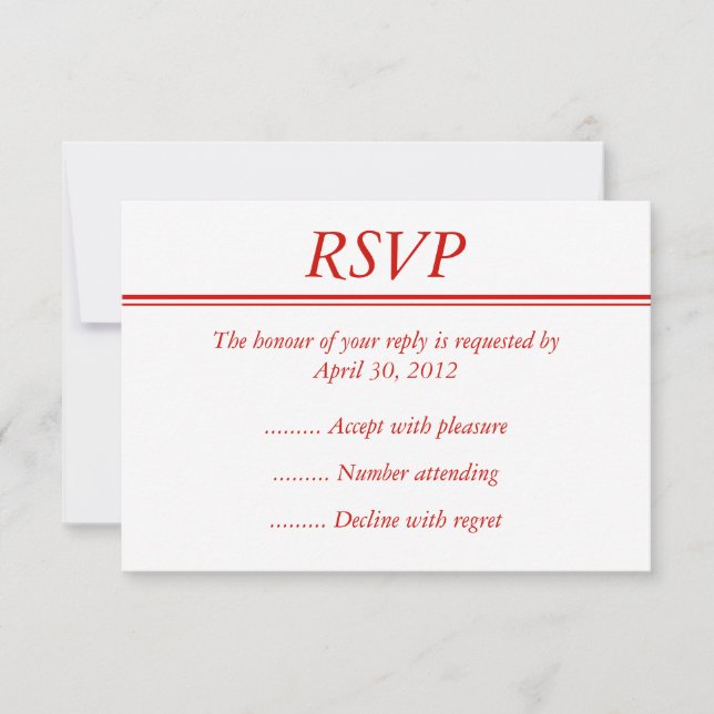 Carte RSVP, réponse ou réponse de l'événement roug (Devant)