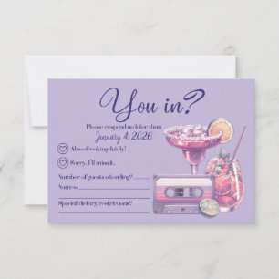 Carte RSVP Retro Violets Vibes