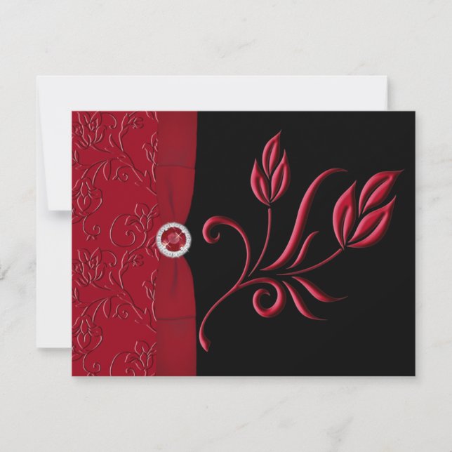 Carte RSVP RIBBON Roue, Noir (Devant)