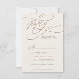 Carte RSVP Romantic Gold et Ivory Song Request